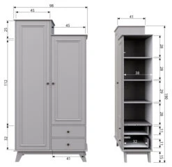 Woood Lily Kids Garderobeskap - Clay -UNOLIVING Butikk EE02387 9 8198