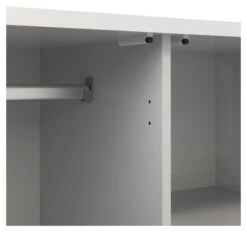 Naia Garderobeskap - Hvit Høyglans M/2 Dører + 1 Skuffe -UNOLIVING Butikk TV04639 4 4914