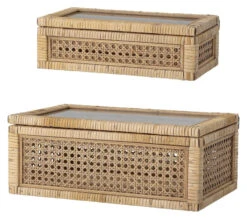Bloomingville Esker - Rattan/Glass 10 Bloomingville Esker - Rattan/Glass -UNOLIVING Butikk bloomingville aesker rattanglas opbevaringskasser BL01474 5 5a65