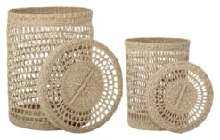 Bloomingville Kurv M/lokk - Natur -UNOLIVING Butikk bloomingville kurv mlaag natur kurve BL01643 3 d7ac