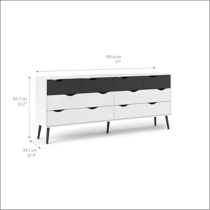 Delta Dobbelt Kommode - Svart - Bilde 3