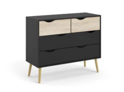 Delta Kommode 4 Skuffer - Eikelook/Matt Sort -UNOLIVING Butikk delta kommode 4 skuffer egelookmat sort kommoder TV05194 4 a19b
