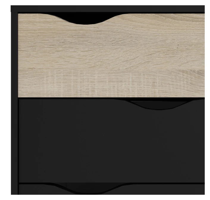 Delta Kommode 4 Skuffer - Eikelook/Matt Sort - Bilde 6