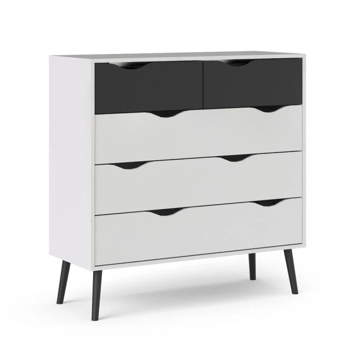 Delta Kommode M/5 Skuffer - Svart - Bilde 7