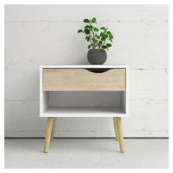 Delta Nattbord - Hvit 12 Delta Nattbord - Hvit -UNOLIVING Butikk delta sengebord hvid sengeborde TV04581 2 9445