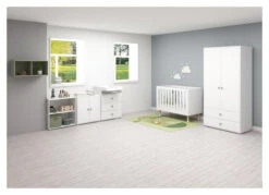 Roomie Garderobeskap M. 2 Dører - Grønn/Hvit -UNOLIVING Butikk flexa roomie garderobeskab m 2 laager groenhvid FL01234 4 b803