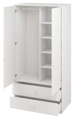 Roomie Garderobeskap M. 2 Dører - Hvit 11 Roomie Garderobeskap M. 2 Dører - Hvit -UNOLIVING Butikk flexa roomie garderobeskab m 2 laager hvid FL01232 6 3144