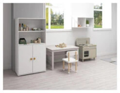 Roomie Midi-reol M. 2 Dører - Hvit/Eik -UNOLIVING Butikk flexa roomie midi reol m 2 laager hvideg FL01257 6 063b