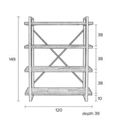 Homii - Joy Reol M/4hyller - Natur -UNOLIVING Butikk homii joy reol m4 hylder natur reoler ZU01317 8 d628