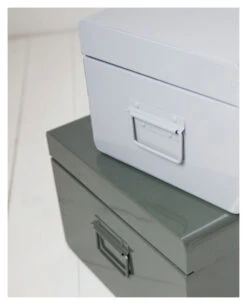 House Doctor Oppvaringskofferter I Metall - Grå/Grønn -UNOLIVING Butikk house doctor metal opbevaringskufferter graagroen opbevaring HO01168 4 4206