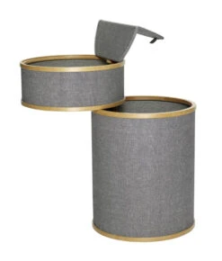 Hübsch Vasketøjskurv Ø38m - Bambus/Grå Stof 5 Hübsch Vasketøjskurv Ø38m - Bambus/Grå Stof -UNOLIVING Butikk hubsch vasketoejskurv oe38m bambusgraa stof vasketoejskurve HU00242 3 4040