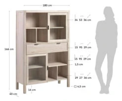 Kave Home Alen Bokreol - Hvitpigmentert Akasiefinér, H166 -UNOLIVING Butikk kave home alen bogreol hvidpigmenteret acaciefiner h166 bogreoler LA01842 10 d57d