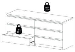 Naia Kommode - Mørkebrun - 70,1x153,6 -UNOLIVING Butikk naia kommode brun kommoder TV04271 6 d95d