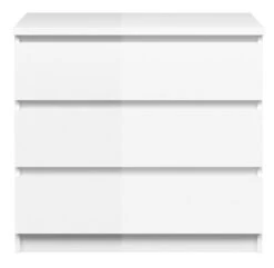 Naia Kommode - Hvit Høyglans M/3 Skuffer -UNOLIVING Butikk naia kommode hvid hoejglans m3 skuffer kommoder TV04669 1 e983