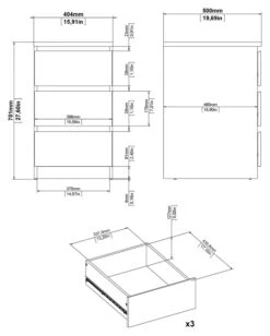 Naia Kommode - Svart - 70,1x40,2 -UNOLIVING Butikk naia kommode sort m3 skuffer b40 kommoder TV04295 7 3b78