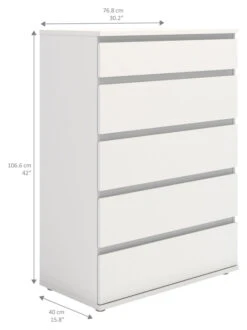 Nova Kommode - Hvit - 106,6x76,8 -UNOLIVING Butikk nova kommode hvid kommoder TV04527 6 1314