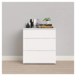 Nova Kommode - Hvit - 83,7x76,8 -UNOLIVING Butikk nova kommode hvid m3 skuffer kommoder TV04520 2 91cc