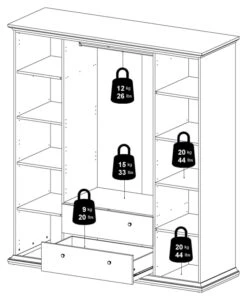 Paris Garderobeskap 4 Dører + 2 Skuffer - Mat Grå -UNOLIVING Butikk paris garderobeskab 4 laager 2 skuffer mat graa garderobeskabe TV05129 13 5bbc