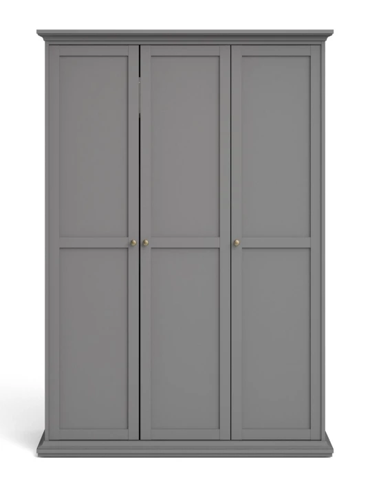 Paris Garderobeskap Med 3 Dører - Matt Grå
