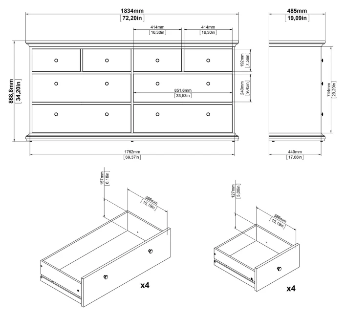 Paris Kommode - 86,9x183,4 8 Paris Kommode - 86,9x183,4 - Bilde 8
