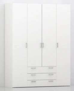 Space Garderobeskap - Hvit M/4 Dører -UNOLIVING Butikk space garderobeskab hvid m4 laager garderobeskabe TV04561 5 6a3e