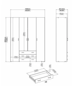 Space Garderobeskap - Hvit M/4 Dører -UNOLIVING Butikk space garderobeskab hvid m4 laager garderobeskabe TV04561 7 6c16