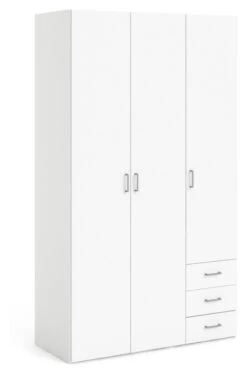 Space Garderobeskap - Hvit M/skuffer -UNOLIVING Butikk space garderobeskab hvid mskuffer garderobeskabe TV04557 4 5afd