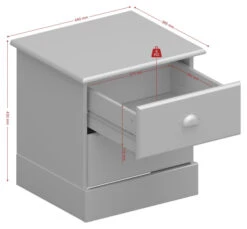Nola Nattbord Med 2 Skuffer, Hvit -UNOLIVING Butikk steens nola natbord med 2 skuffer hvid sengeborde ST00148 9 6508