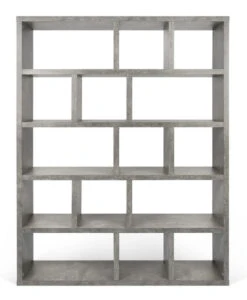 Temahome - Berlin Reol - Grå -UNOLIVING Butikk temahome berlin reol graa betonlook reoler TE00506 3 ee0b