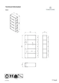 Ella Bokhylle, Hvit/natur -UNOLIVING Butikk temahome ella bogreol hvidnatur bogreol TE00844 8 7f72