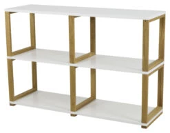 TENZO - Art Reol 2x2, Hvit, Eik -UNOLIVING Butikk tenzo art reol 2x2 hvid eg reoler TZ00229 3 b296