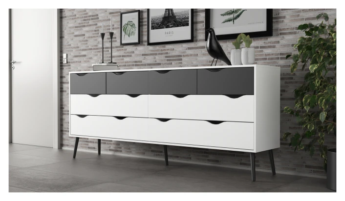 Delta Dobbelt Kommode - Svart - Bilde 5