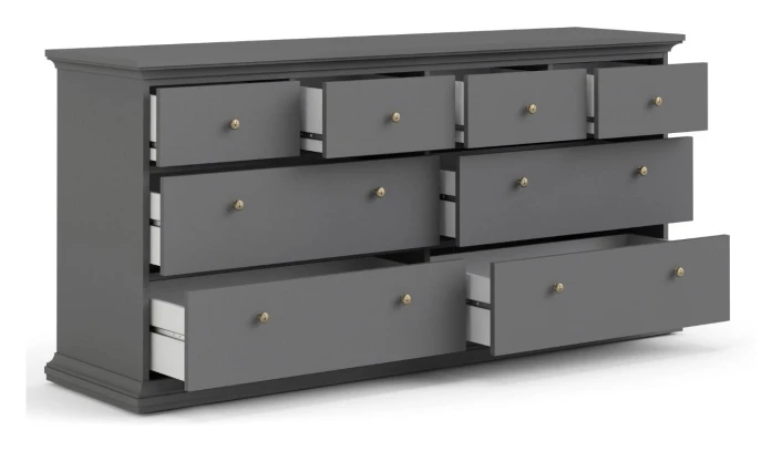 Paris Kommode M. 8 Skuffer - Mat Grå - Bilde 7