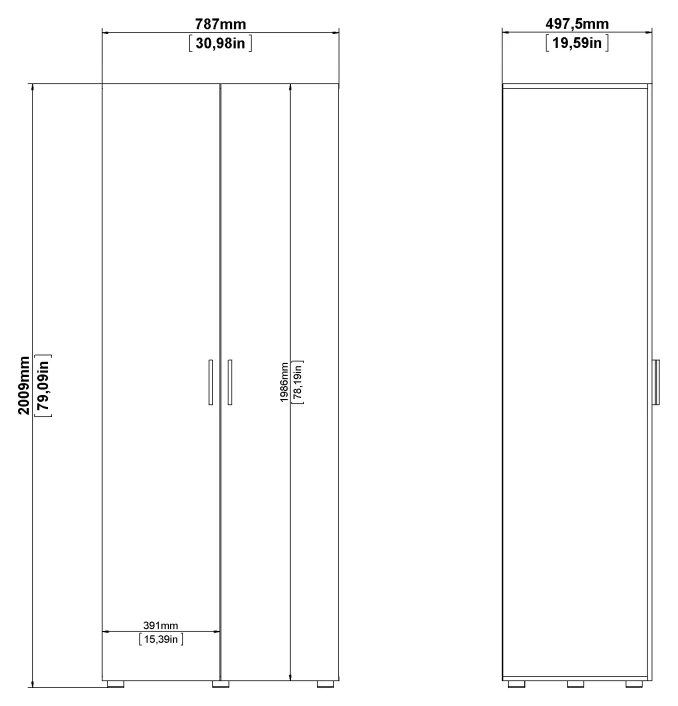 Pepe Garderobeskap M. 2 Dører - Sort - Bilde 8