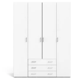 Space Garderobeskap - Hvit M/4 Dører -UNOLIVING Butikk tvilum space garderobeskab hvid m4 laager garderobeskab TV04561 1 5d78