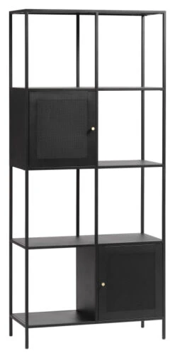 Malibu Reol H180 - Svart -UNOLIVING Butikk unique furnitures malibu reol h180 sort UF00314 9 9208