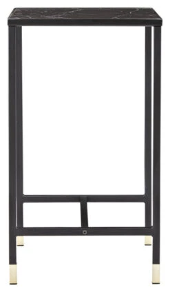 Dipp Sengebord - Sort Glasstopp, 40x40 -UNOLIVING Butikk venture design dipp sengebord sort glastop 40x40 sengeborde VD00178 3 aec4