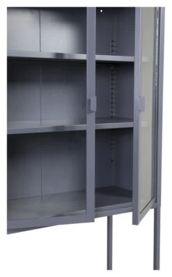 Misha Metall Bokskap, Grå -UNOLIVING Butikk venture design misha metal bogkab graa bogskabe VD00608 5 5030