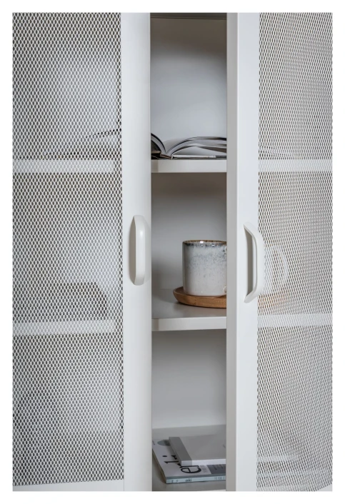 Misha Metall Bokskap, Hvit Mesh - Bilde 3