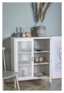 Misha Metall Bokskap, Hvit Mesh -UNOLIVING Butikk venture design misha metal bogkab hvid mesh bogskabe VD00610 5 7899