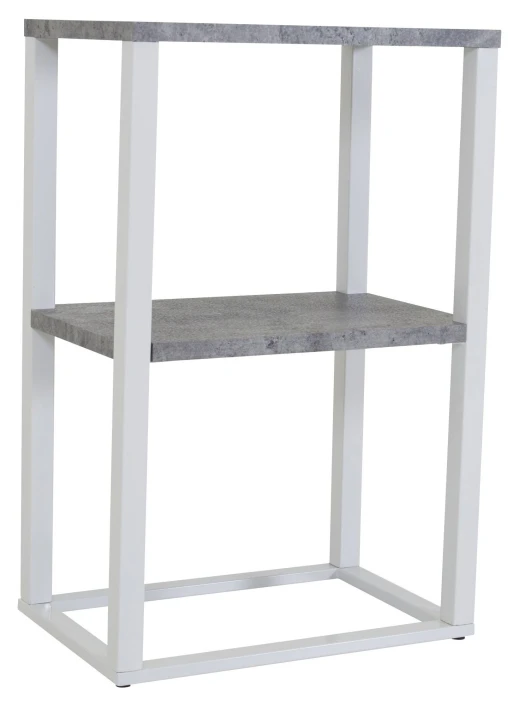 Rise Sengebord - Betong-look/Hvite Metallben - Bilde 4