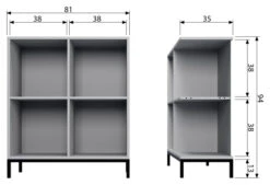 VTwonen Lower Case Hylle - Grå -UNOLIVING Butikk vtwonen lower case reol graa EE03064 9 746d