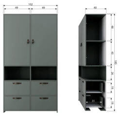 VTwonen Stage Klesskap - Såpebehandlet Furu -UNOLIVING Butikk vtwonen stage klaedeskab saebebehandlet fyrretrae garderobeskabe EE01813 5 c180