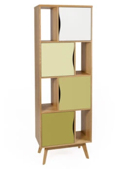 Woodman Avon Bokreol Smal - Oliven -UNOLIVING Butikk woodman avon bogreol smal oliven bogreoler WM00259 8 aded