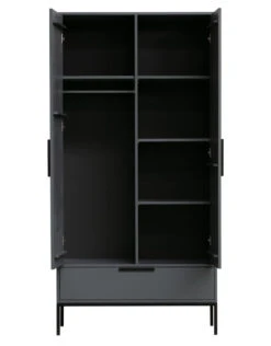 Woood Adam Garderobeskab - Grå -UNOLIVING Butikk woood adam garderobeskab graa garderobeskabe EE01333 3 5acb