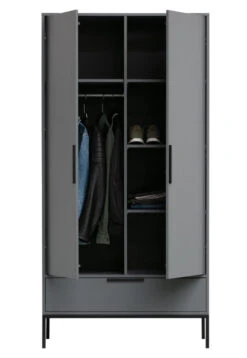 Woood Adam Garderobeskab - Grå -UNOLIVING Butikk woood adam garderobeskab graa garderobeskabe EE01333 4 5562