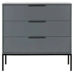 Woood Adam Kommode M. 3 Skuffer - Steel Grey
