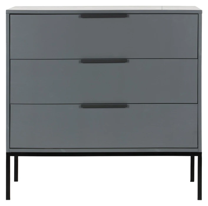 Woood Adam Kommode M. 3 Skuffer - Steel Grey