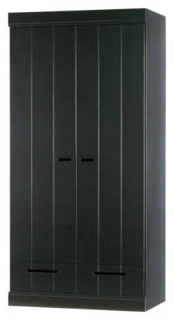 WOOOD Connect Garderobeskap 195x94x53 - Svart -UNOLIVING Butikk woood connect garderobeskab 195x94x53 sort EE03645 3 9de3