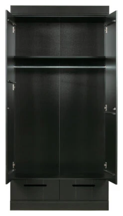 WOOOD Connect Garderobeskap 195x94x53 - Svart -UNOLIVING Butikk woood connect garderobeskab 195x94x53 sort EE03645 4 54b1